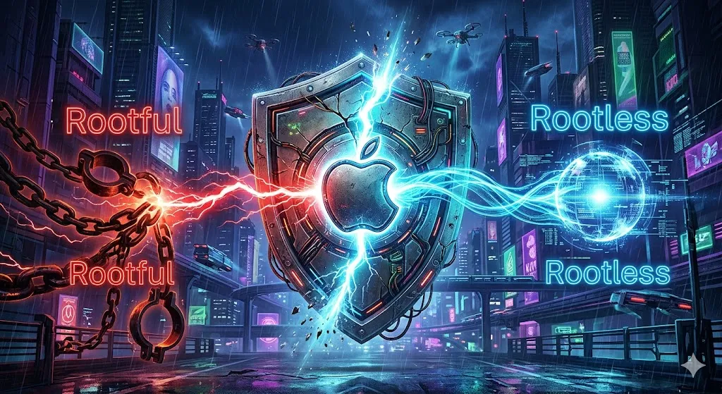 iOS 无根越狱 (Rootless) 与有根越狱 (Rootful) 全方位对比：新手必看指南
